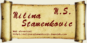 Milina Stamenković vizit kartica